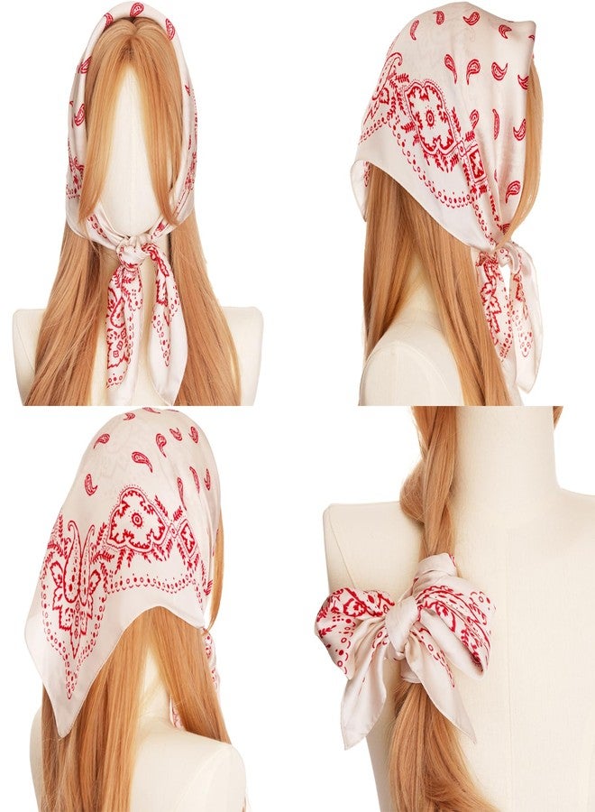 Wuliim 27.5" Satin Scarf - Super Soft & Lightweight Silky Head Bandanas, Versatile Silk Like Asthetic Handbag Scarf for Women - Image 3